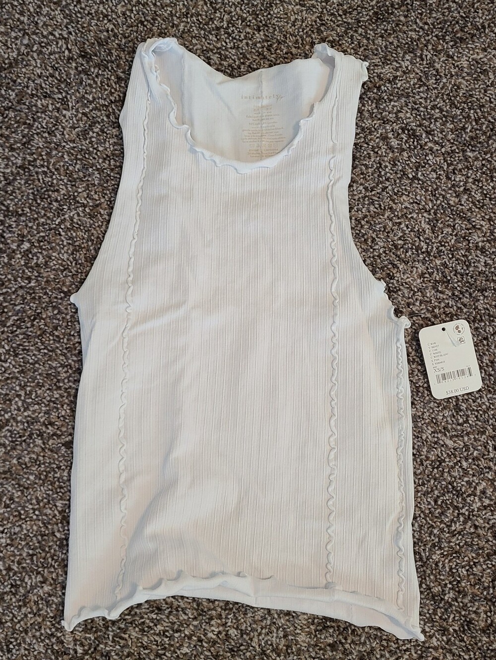 Intimately Free People Better This Way Tank White XS/S Nwt